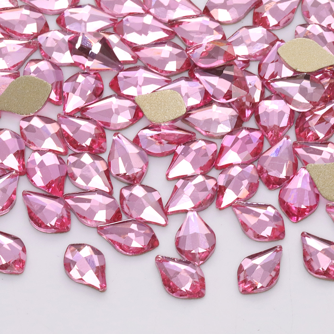 Maple leaves Shape Light Pink Flat Back Fancy Rhinestones WholesaleRhinestone