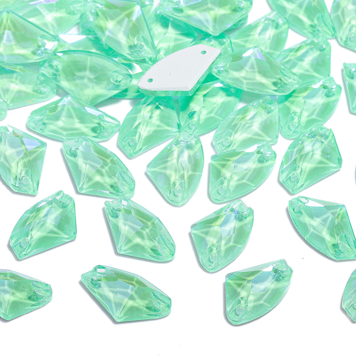 Electric Neon Greenwrap Galactic Shape High Quality Glass Sew-on Rhinestones WholesaleRhinestone