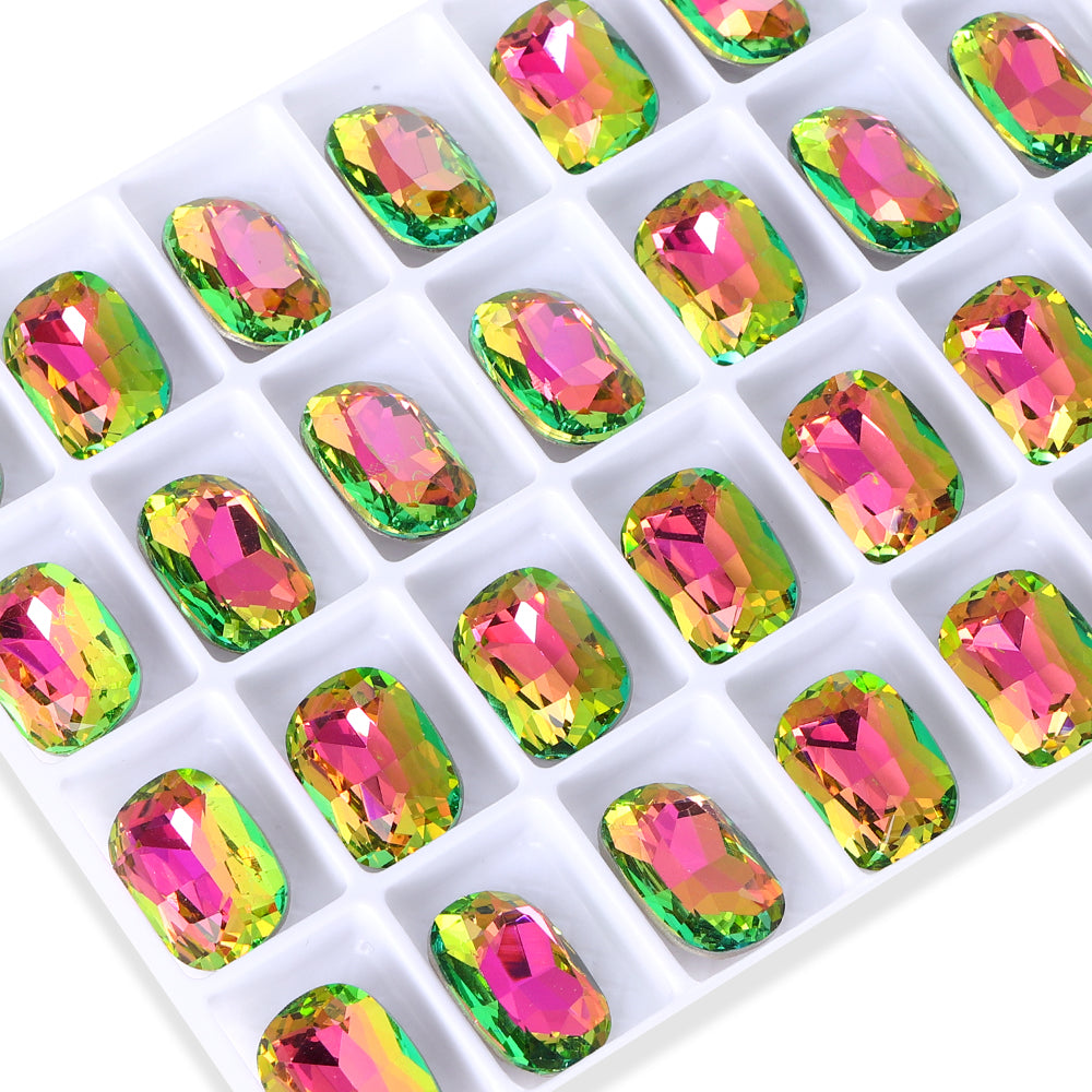 Vitrail Rose Cushion Shape High Quality Glass Pointed Back Fancy Rhinestones WholesaleRhinestone