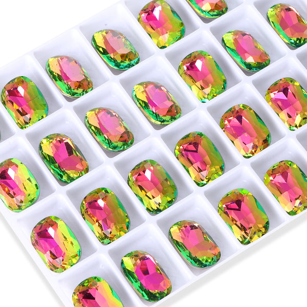 Vitrail Rose Cushion Shape High Quality Glass Pointed Back Fancy Rhinestones WholesaleRhinestone