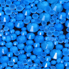 Mixed Sizes Mocha Neon Dk Blue Glass Flat Back Rhinestones For Nail Art