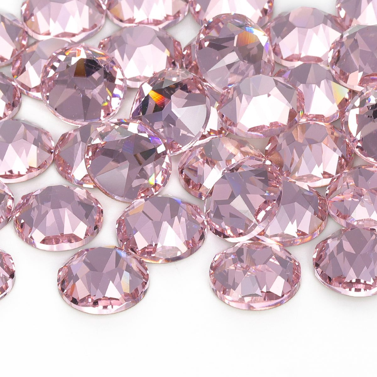Light Rose XIRIUS Round Shape High Quality Glass Beveled Flat Back Rhinestones WholesaleRhinestone Immagine principale del prodotto