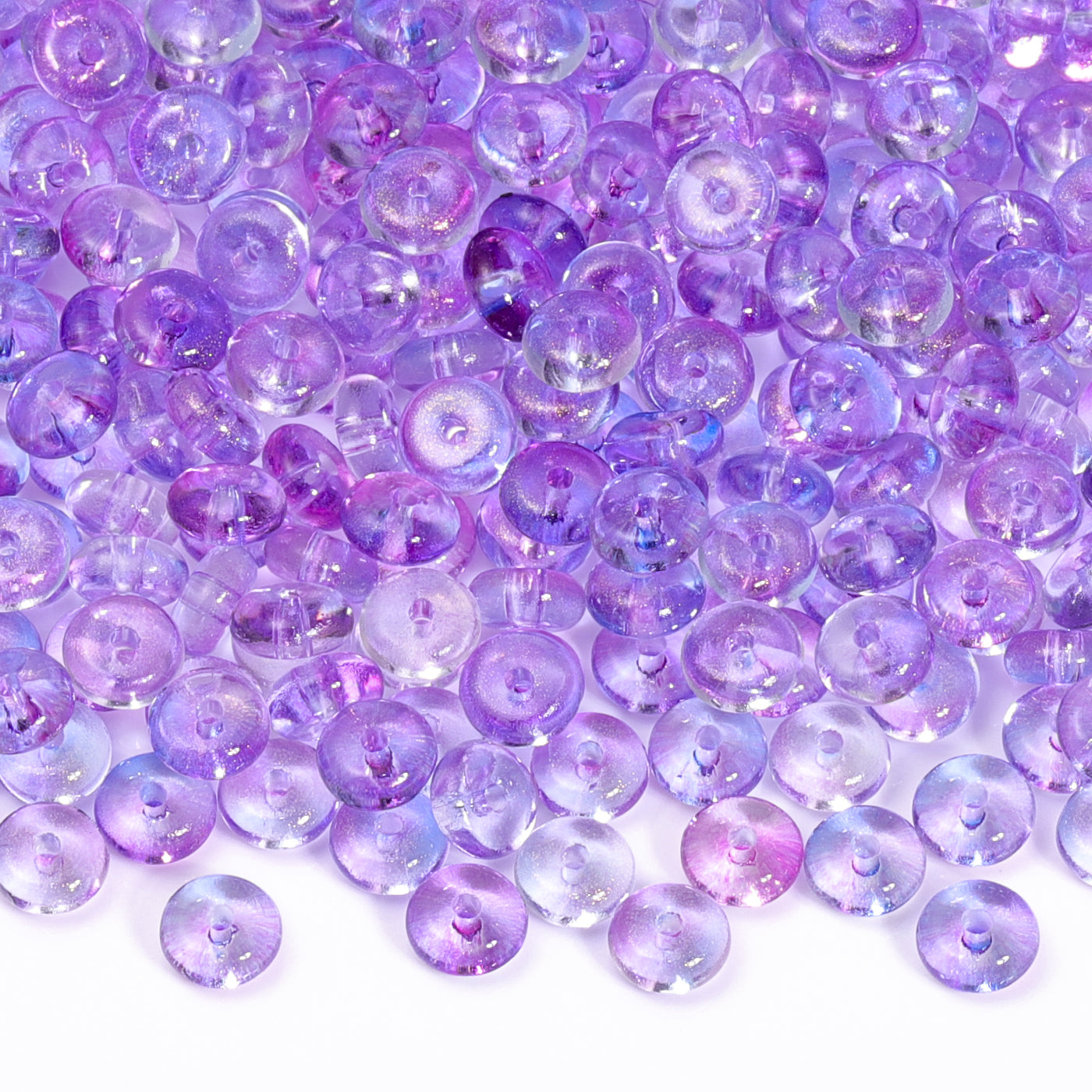 TMTG005 Transparent Candy Series Lucky Buckle Shape Glass Seed Beads Main image