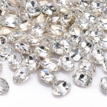 Crystal Oval Shape High Quality Glass Pointed Back Fancy Rhinestones WholesaleRhinestone