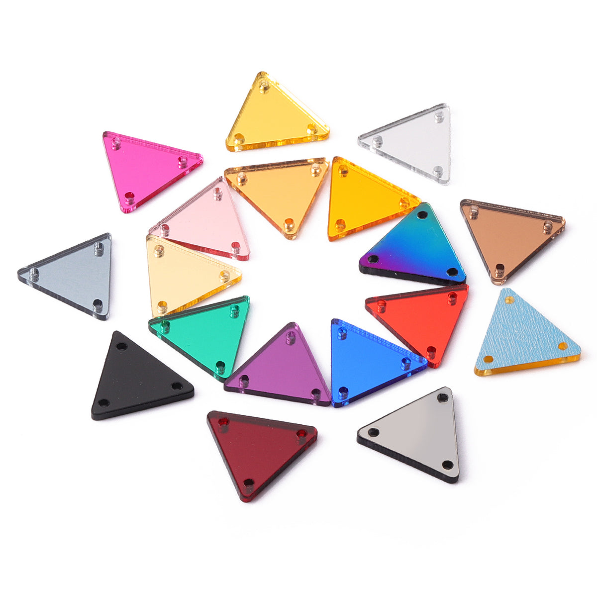 Triangle Shape Multi Colors Acrylic Sew-on Mirror For Dance Costume WholesaleRhinestone Main image