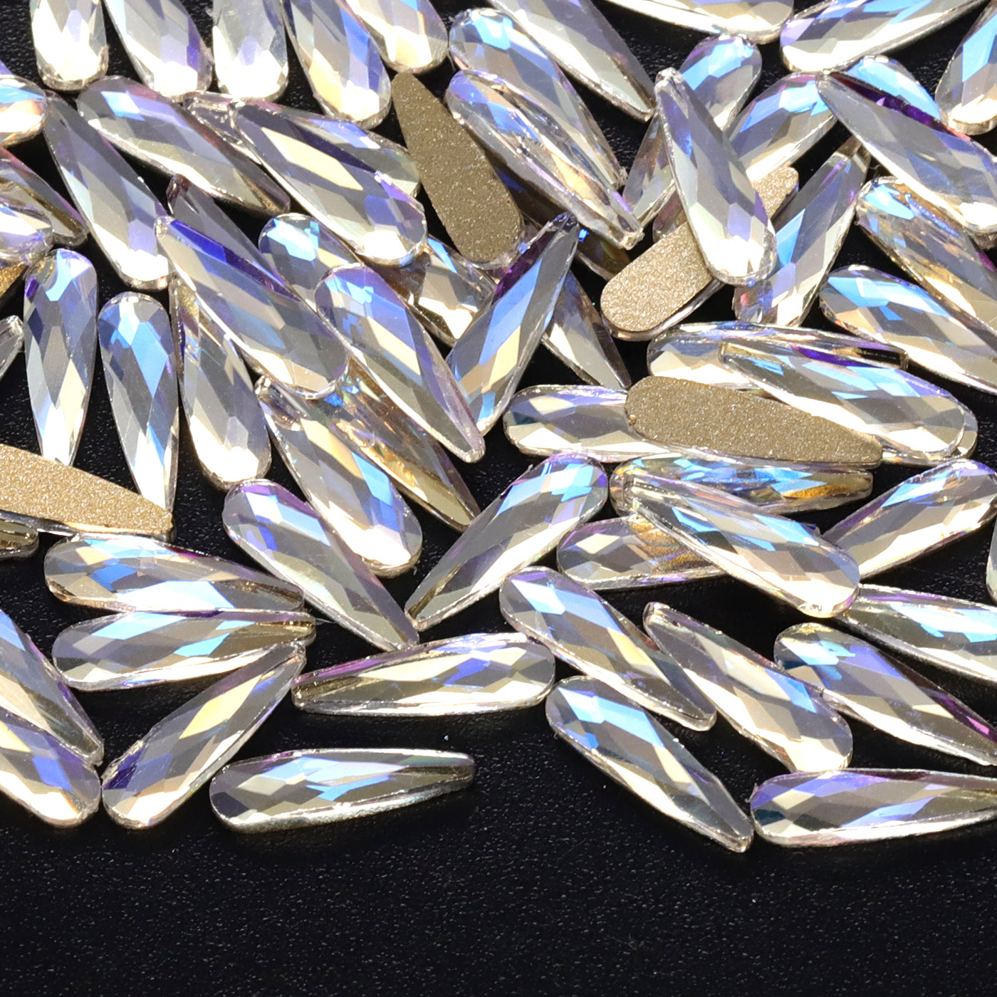 Raindrop Shape Blue Moonlight Flat Back Fancy Rhinestones WholesaleRhinestone