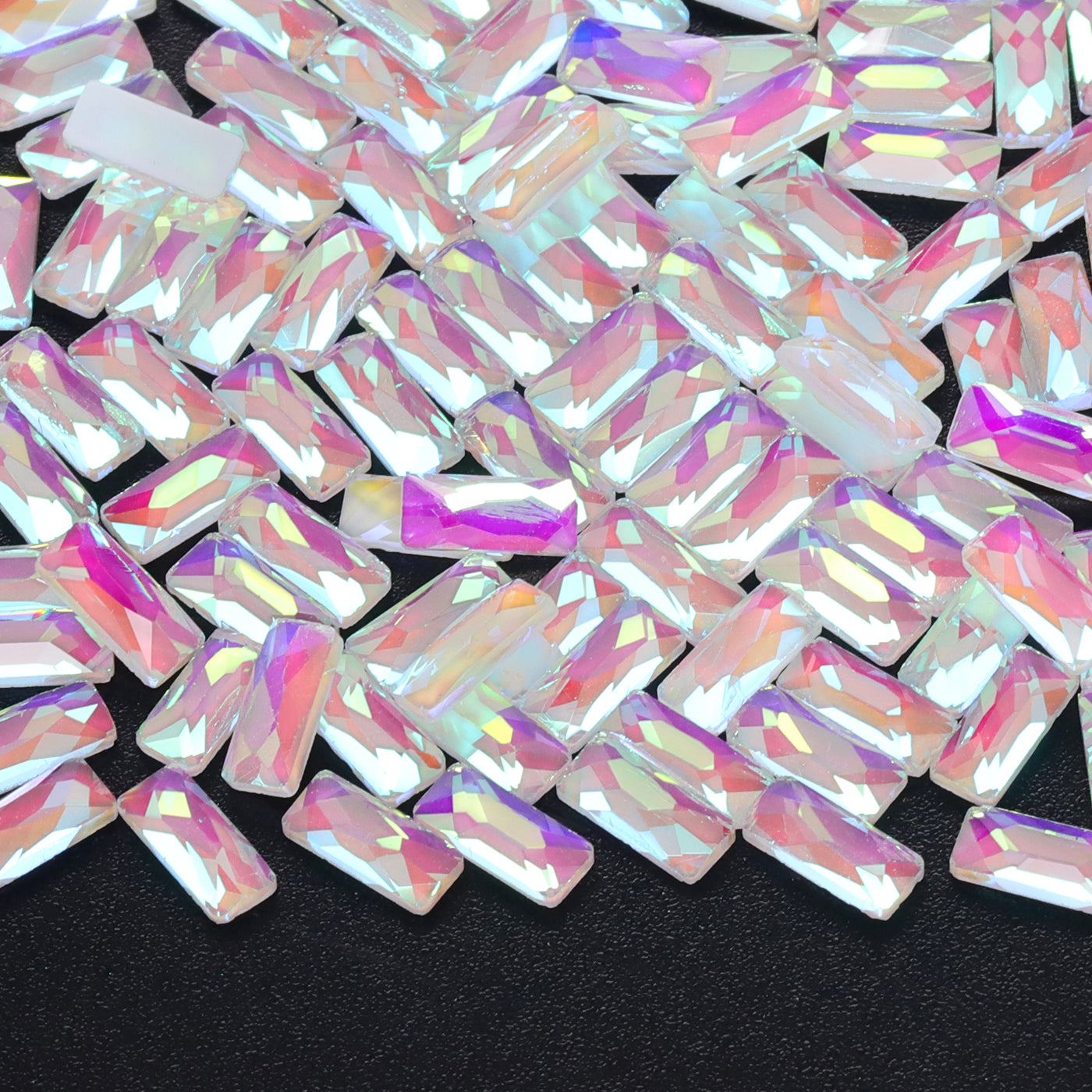 Rectangle Shape Mocha White Flat Back Fancy Rhinestones WholesaleRhinestone Imagen principal del producto
