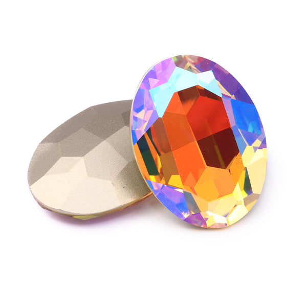 Paradise Shine Big Oval Shape High Quality Glass Pointed Back Fancy Rhinestones WholesaleRhinestone
