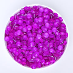 Neon Purple Glass Flat Back Glue-On Rhinestones 16 Cut Facets