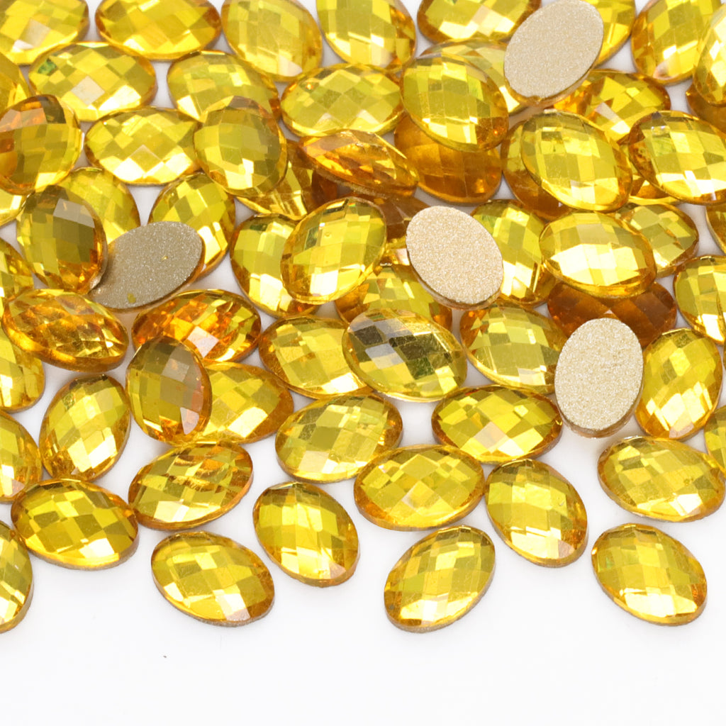 Oval Shape Citrine Flat Back Fancy Rhinestones WholesaleRhinestone