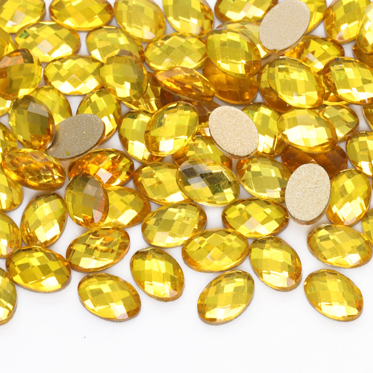 Oval Shape Citrine Flat Back Fancy Rhinestones WholesaleRhinestone