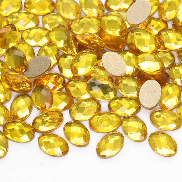 Oval Shape Citrine Flat Back Fancy Rhinestones WholesaleRhinestone