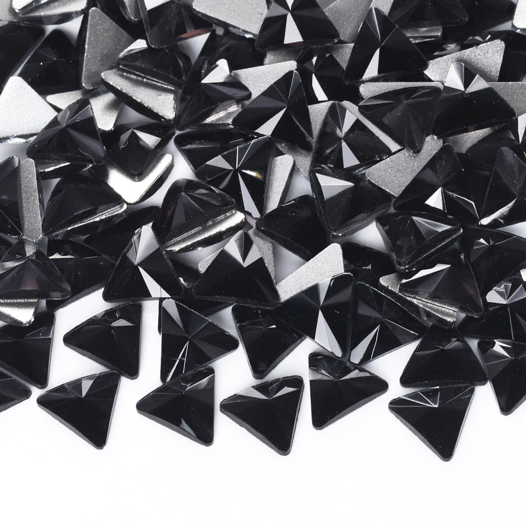 Triangle Shape Black Flat Back Fancy Rhinestones
