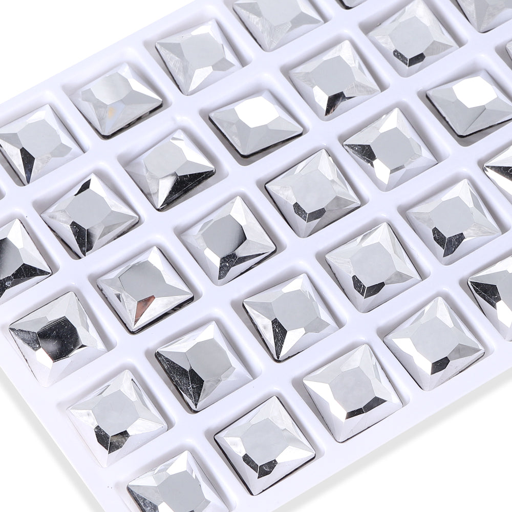Comet Argent Light Princess Square Shape High Quality Glass Pointed Back Fancy Rhinestones