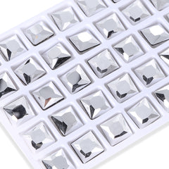 Comet Argent Light Princess Square Shape High Quality Glass Pointed Back Fancy Rhinestones
