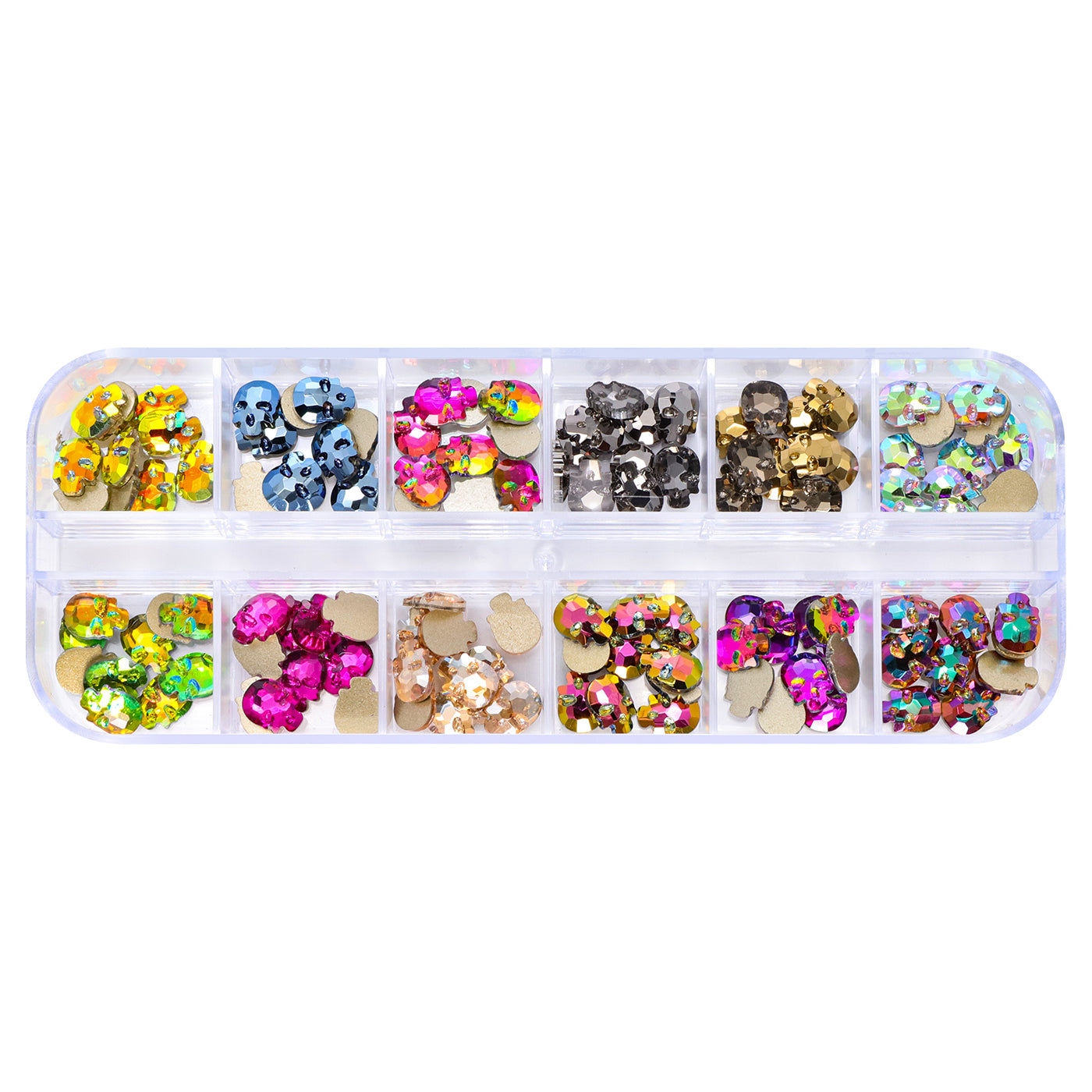 120 PCS Mixed Colors Skull Shape Glass Fancy Rhinestones For Nail Art HZ1203 WholesaleRhinestone