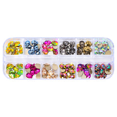 120 PCS Mixed Colors Skull Shape Glass Fancy Rhinestones For Nail Art HZ1203