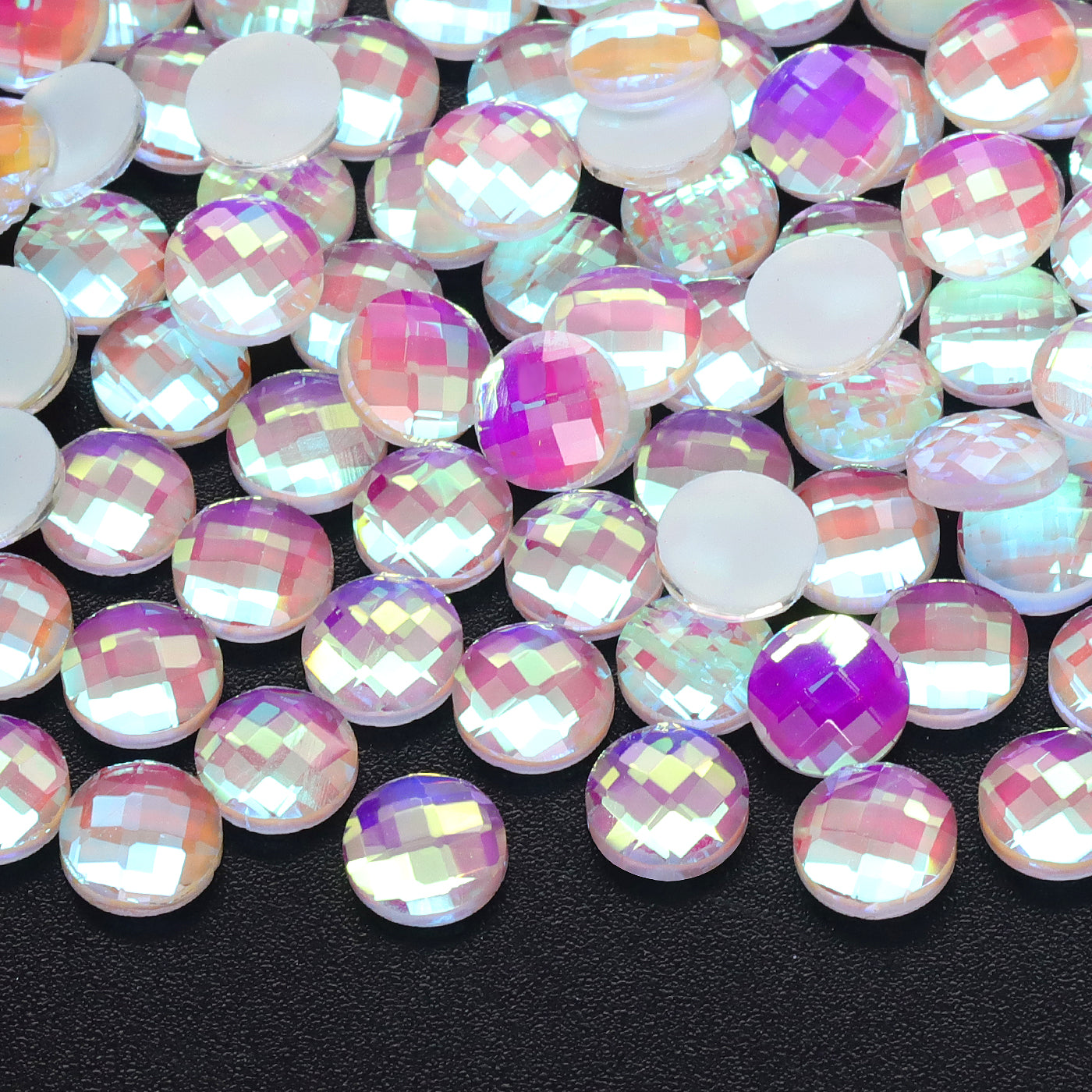 Round Shape Mocha White Flat Back Fancy Rhinestones WholesaleRhinestone Imagen principal del producto