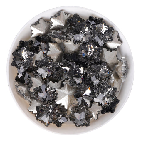 Black Diamond Snowflake Shape Glass Pointed Back Fancy Rhinestones WholesaleRhinestone Pääkuva