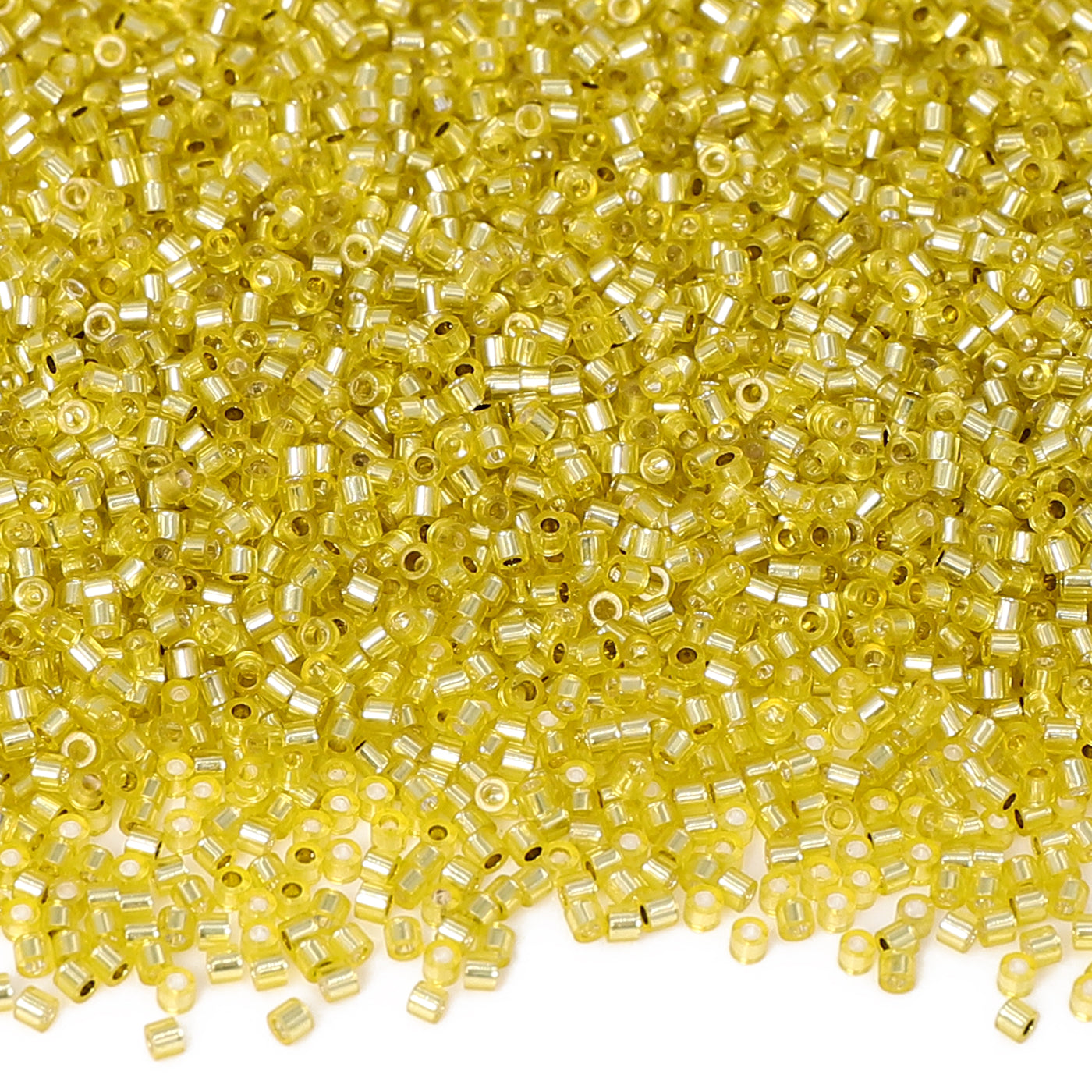 Transparent Silver-lined Light Yellow Color Hight Quality Glass Cylinder Seed Beads 1.6 MM Size GY2004 WholesaleRhinestone Main image
