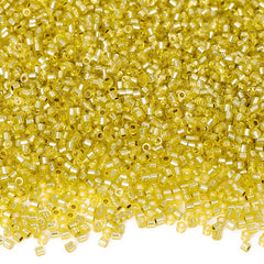 Transparent Silver-lined Light Yellow Color Hight Quality Glass Cylinder Seed Beads 1.6 MM Size GY2004