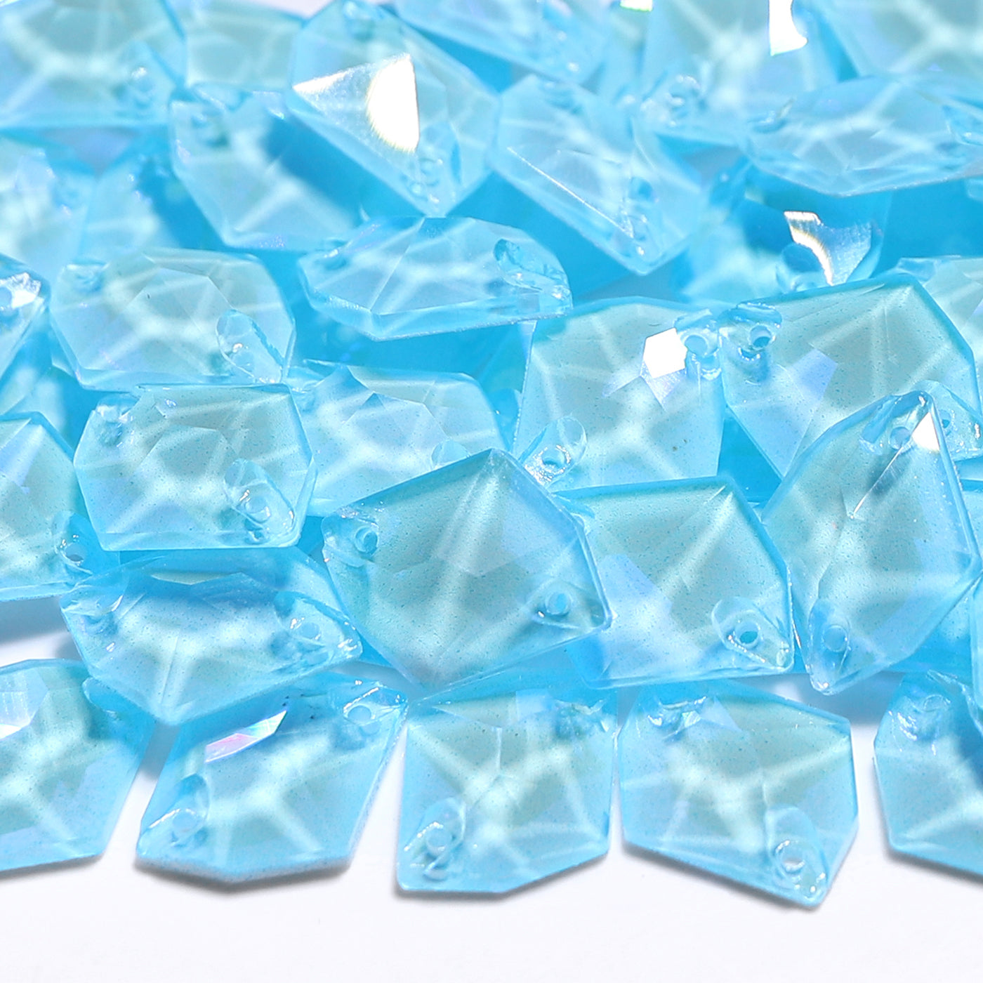Electric Neon Aquamarine Cosmic Shape High Quality Glass Sew-on Rhinestones