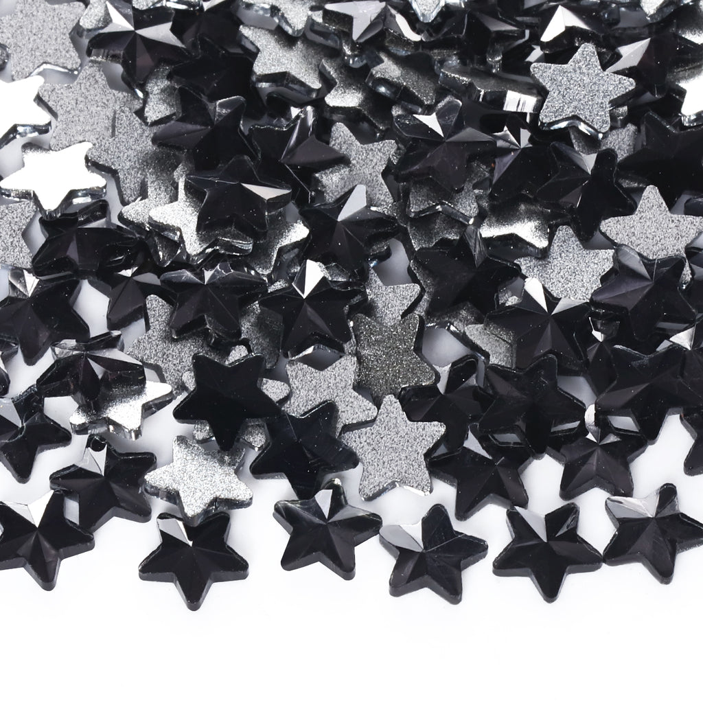 Star Shape Black Flat Back Fancy Rhinestones