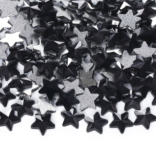 Star Shape Black Flat Back Fancy Rhinestones