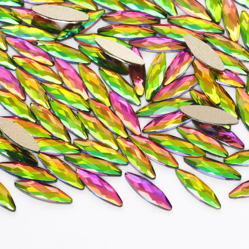 Navette Shape Rainbow Flat Back Fancy Rhinestones WholesaleRhinestone
