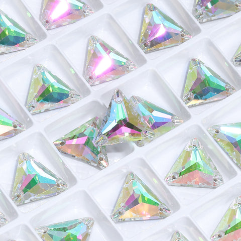 Crystal Phantom Triangle Shape High Quality Glass Sew-on Rhinestones