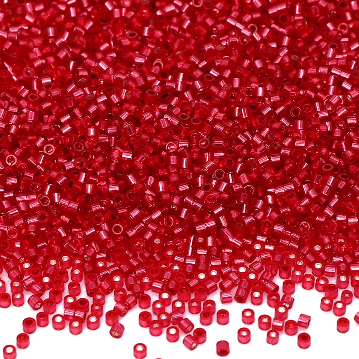 Transparent Silver-lined Red Color Hight Quality Glass Cylinder Seed Beads 1.6 MM Size GY2010 WholesaleRhinestone Main image