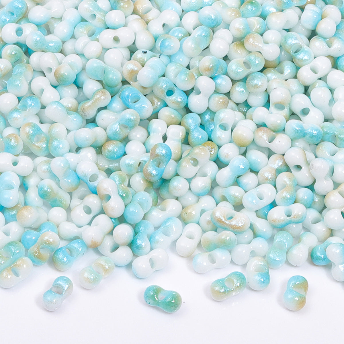 RNB004 Rainbow Effect Peanut Beads Shape Glass Seed Beads WholesaleRhinestone Main image