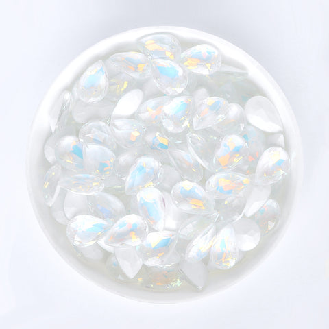 Crystal AM Drop Shape Glass Pointed Back Fancy Rhinestones