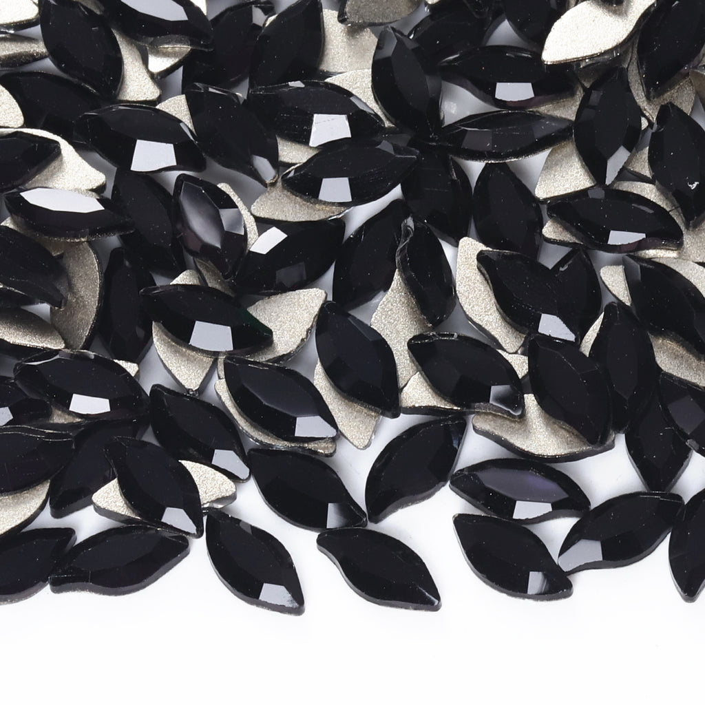 Mermaid Shape Black Flat Back Fancy Rhinestones