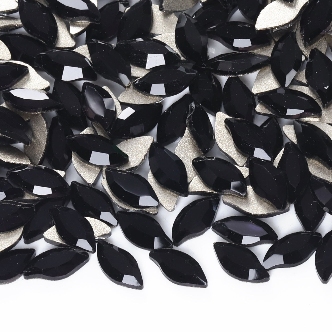 Mermaid Shape Black Flat Back Fancy Rhinestones