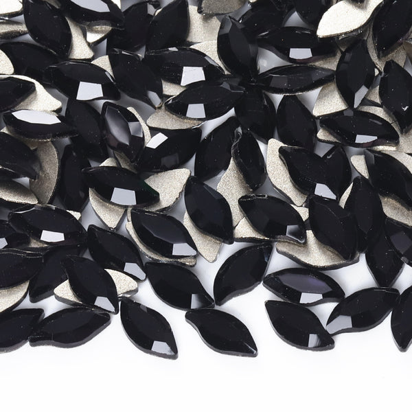 Mermaid Shape Black Flat Back Fancy Rhinestones