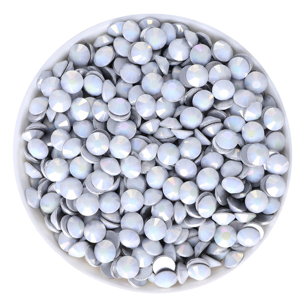 Starlight White Porcelain Glass FlatBack Rhinestones Silver Back WholesaleRhinestone