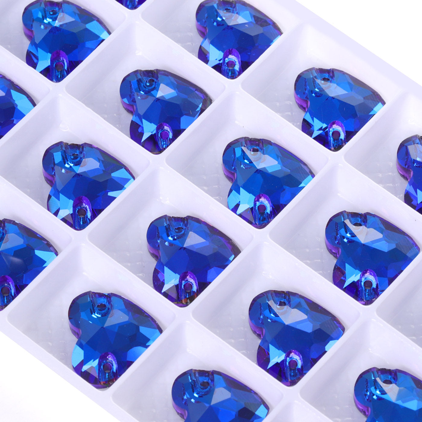 Bermuda Blue Heart Shape High Quality Glass Sew-on Rhinestones WholesaleRhinestone