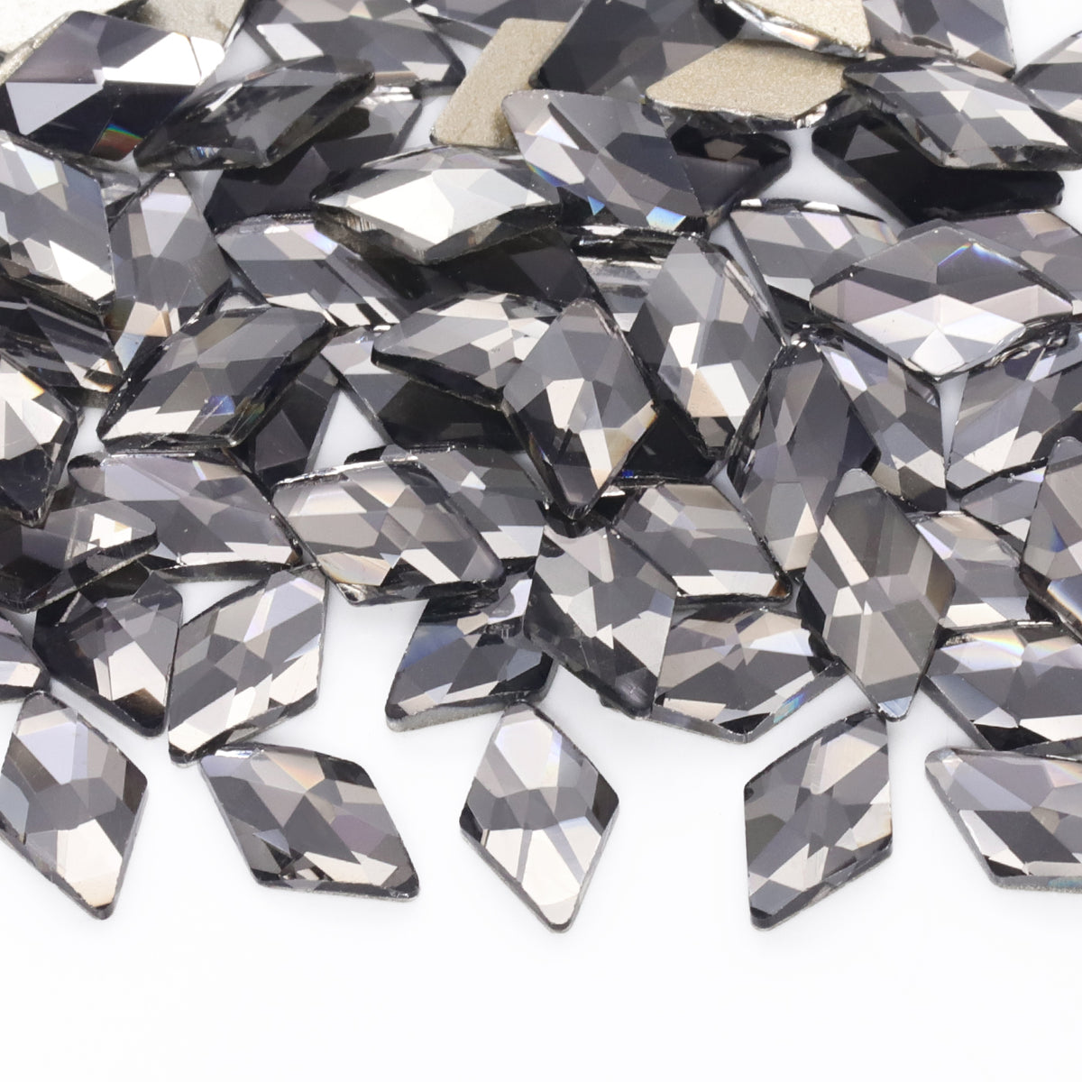 Rhombus Shape Black Diamond Flat Back Fancy Rhinestones WholesaleRhinestone