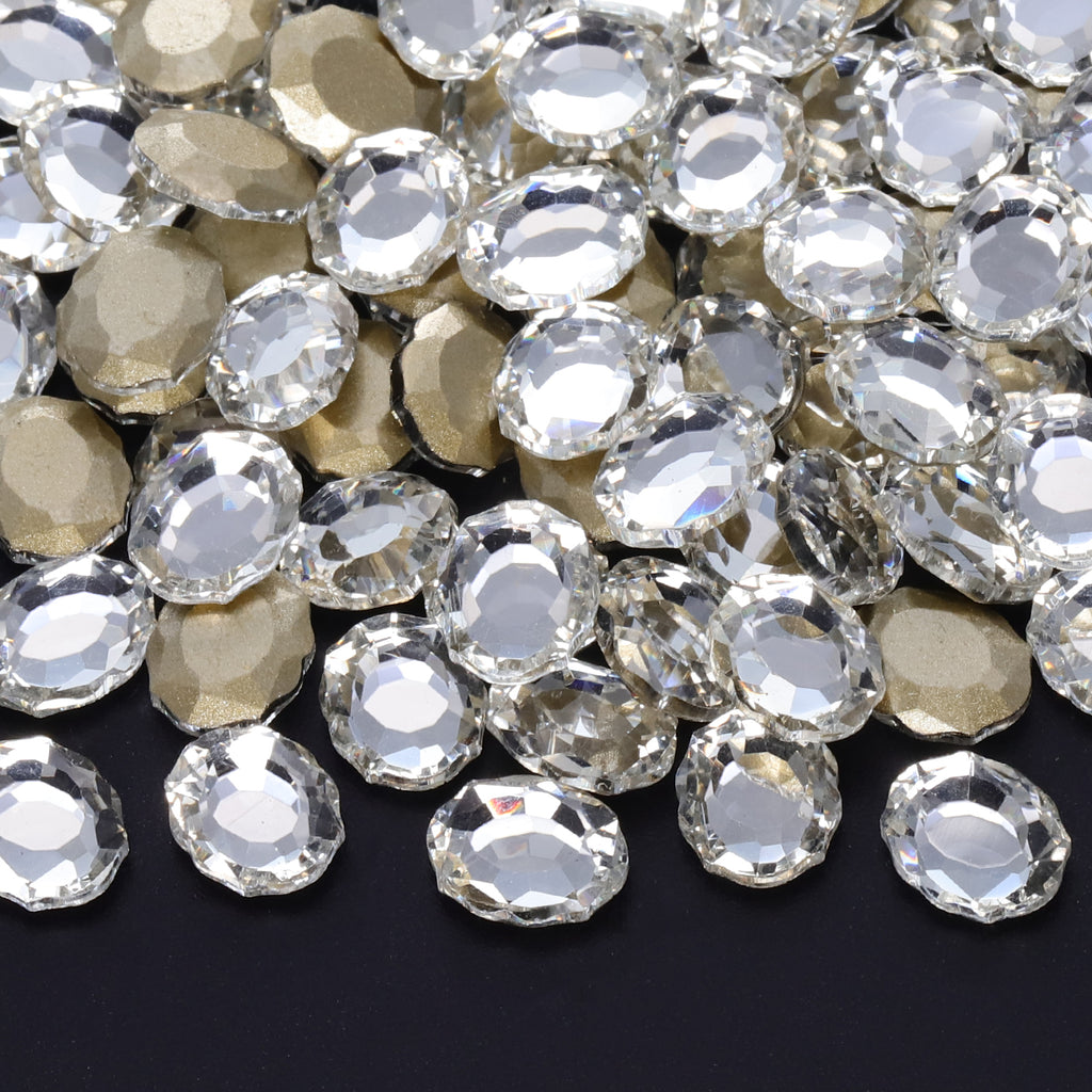 Crystal Magic Mirror Shape Pointed Back Fancy Rhinestones For Nail Art