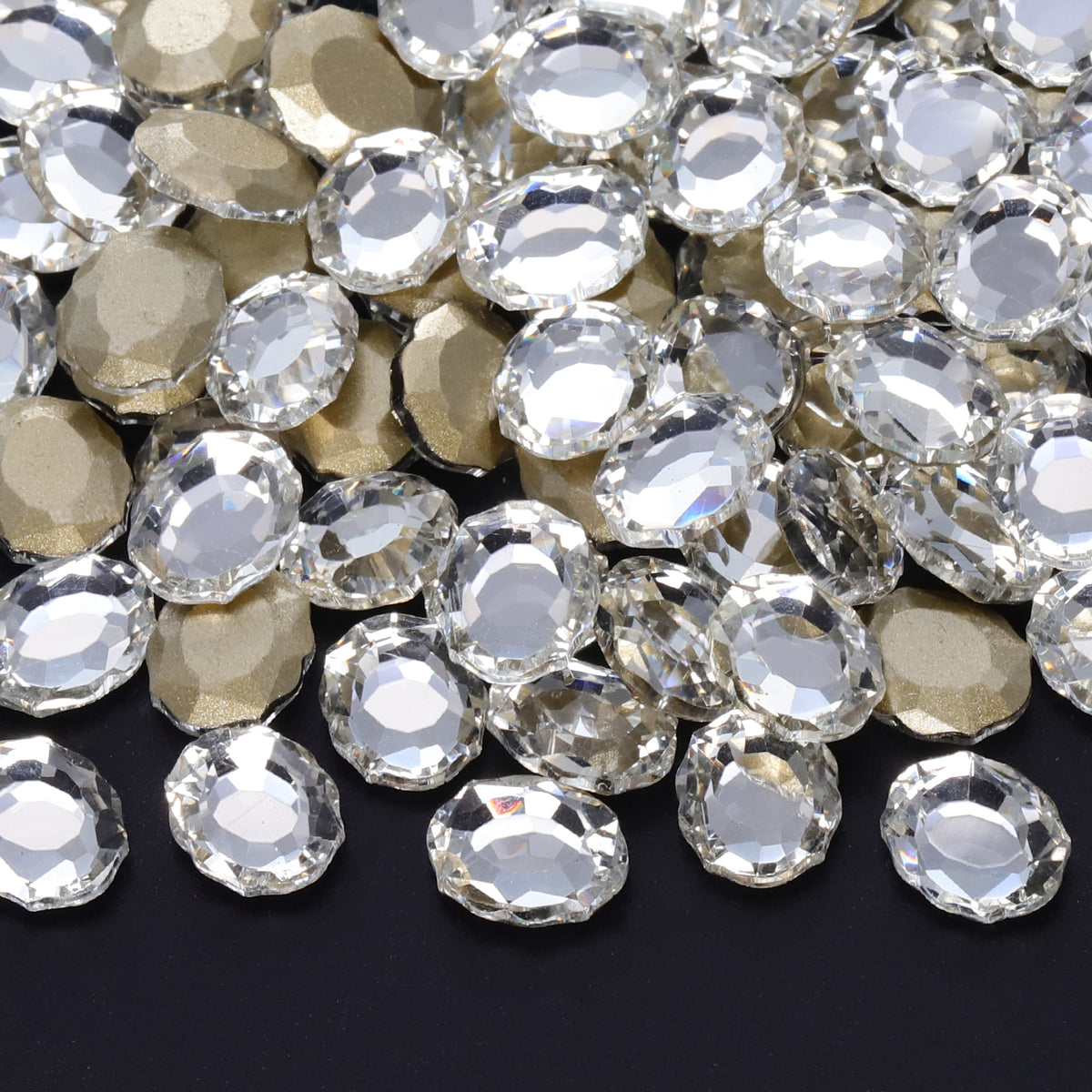 Crystal Magic Mirror Shape Pointed Back Fancy Rhinestones For Nail Art
