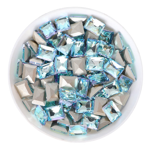 Blue Fairy Rectangle Shape Glass Pointed Back Fancy Rhinestones WholesaleRhinestone Main image