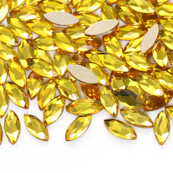 Navette Shape Citrine Flat Back Fancy Rhinestones WholesaleRhinestone