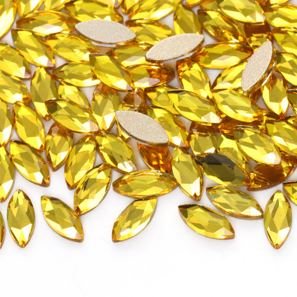 Navette Shape Citrine Flat Back Fancy Rhinestones WholesaleRhinestone
