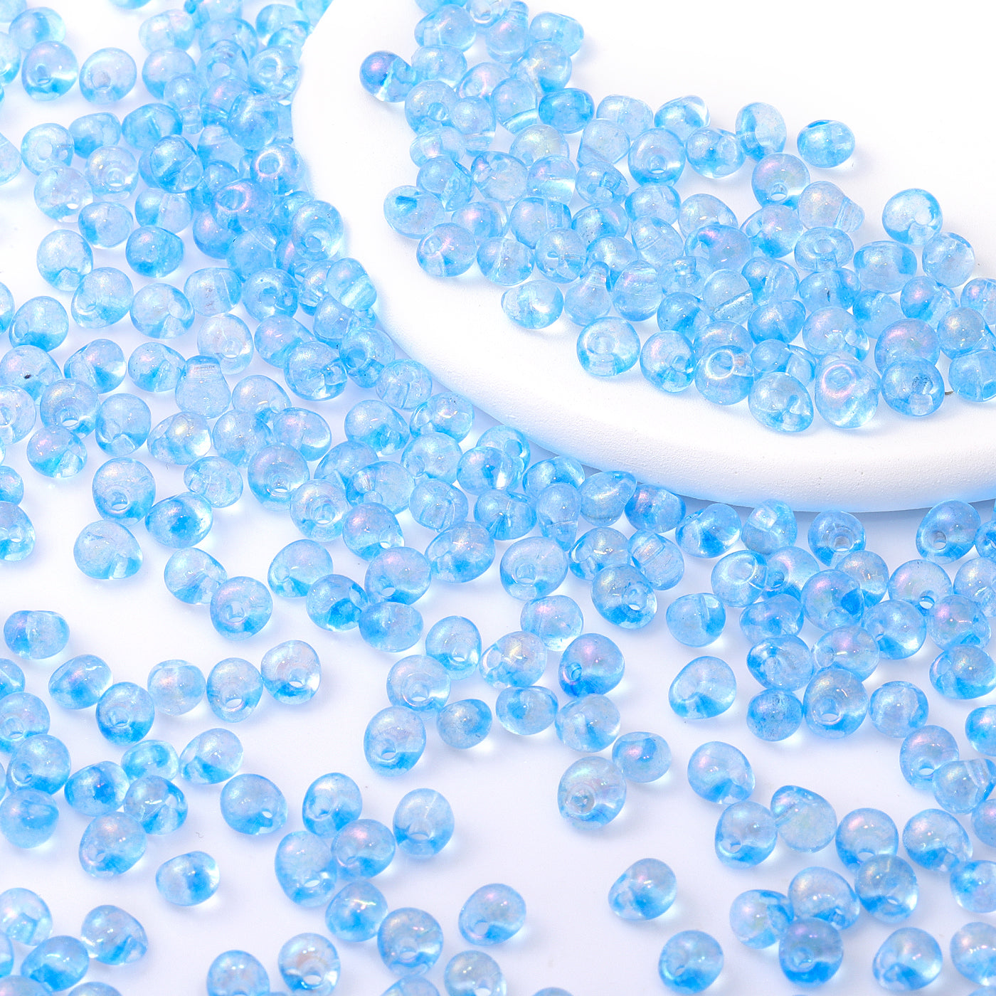 Various Colors Transparent AB Drop Shape Glass Seed Beads