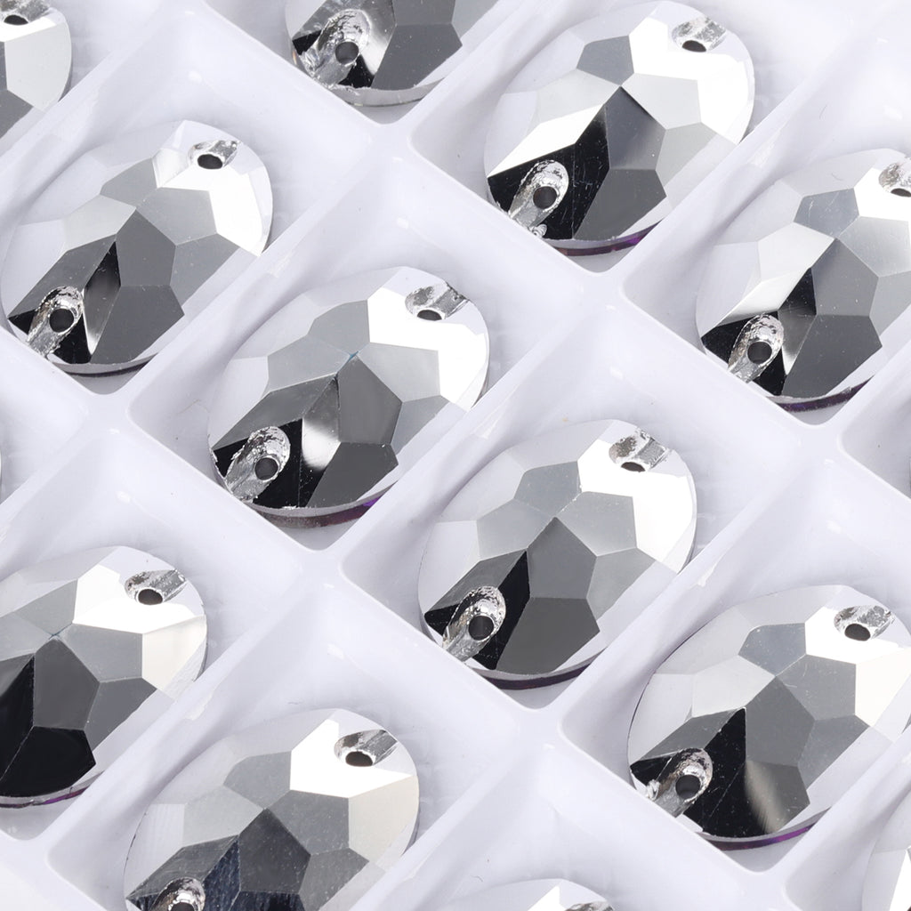Comet Argent Light Oval Shape High Quality Glass Sew-on Rhinestones WholesaleRhinestone
