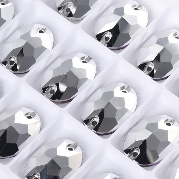Comet Argent Light Oval Shape High Quality Glass Sew-on Rhinestones WholesaleRhinestone