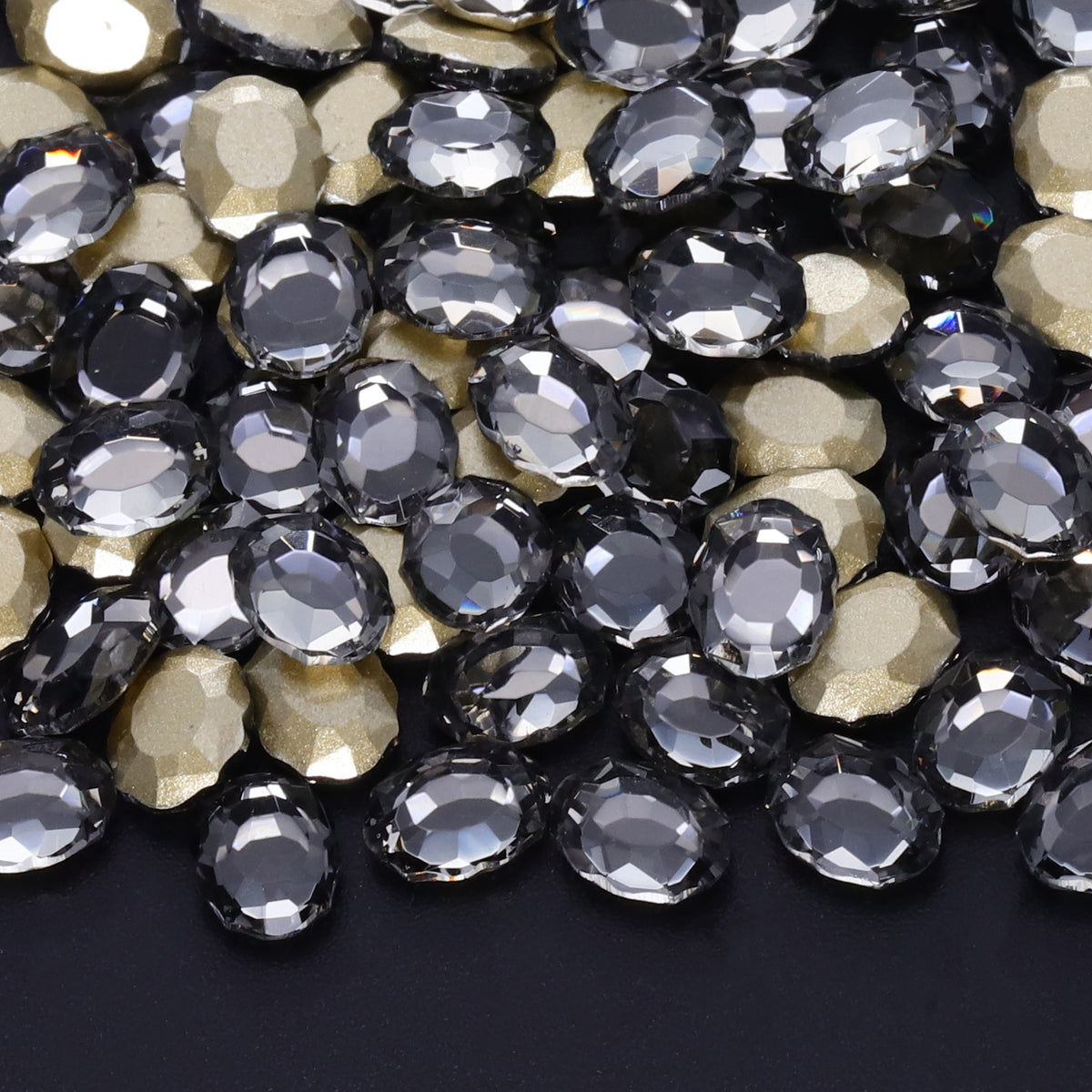 Black Diamond Magic Mirror Shape Pointed Back Fancy Rhinestones For Nail Art Main image