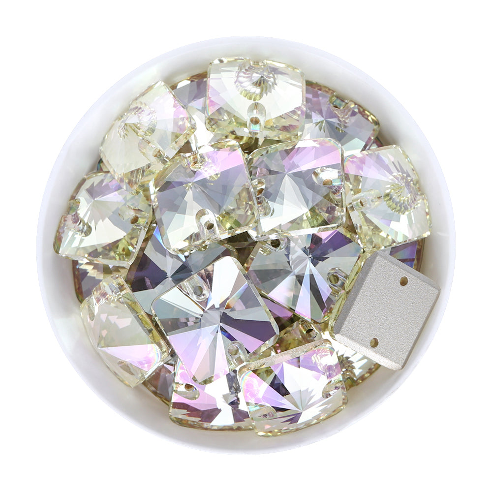 Luminous Green Rivoli Square Shape High Quality Glass Sew-on Rhinestones WholesaleRhinestone Hauptbild