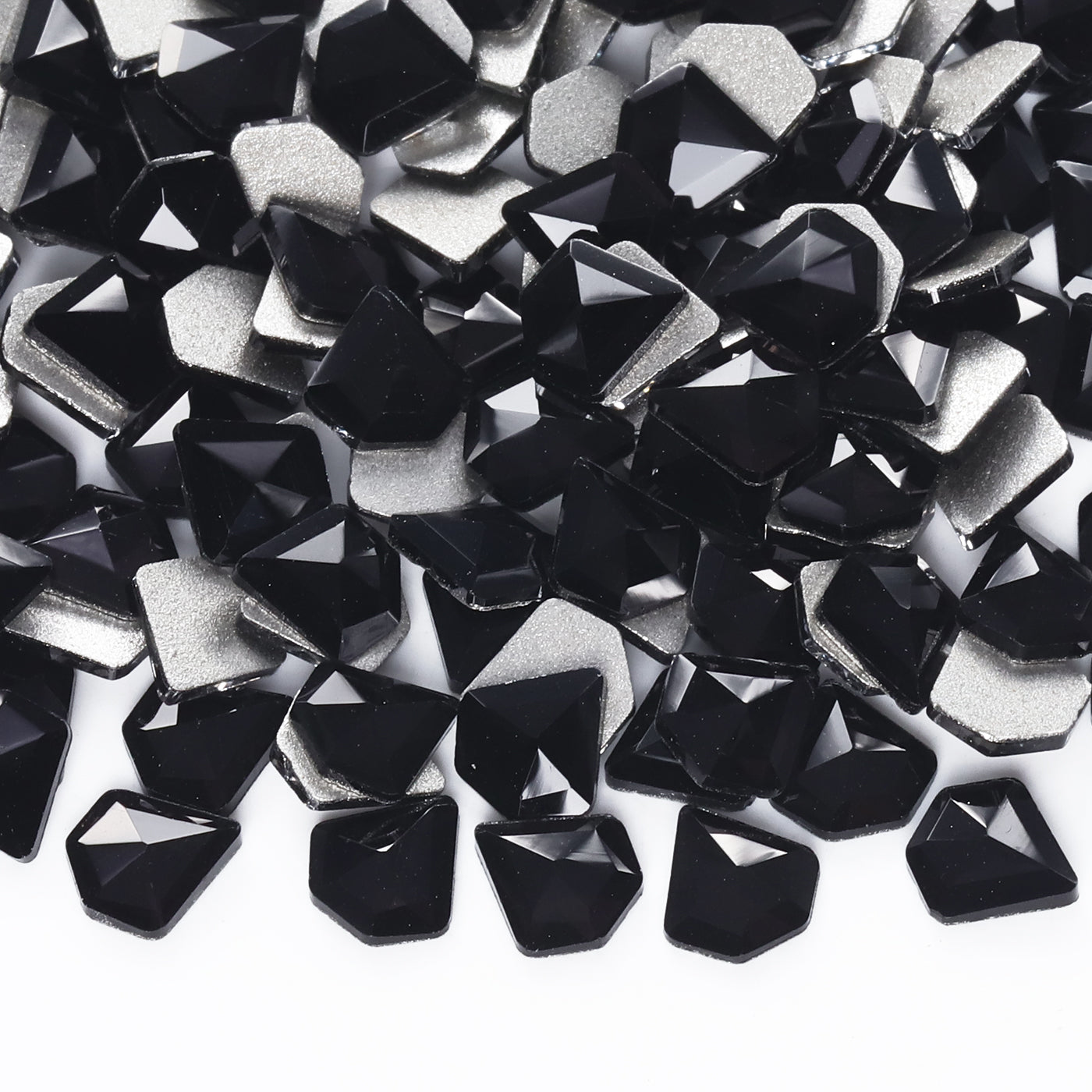 Forma a forma di diamante nero piatto di strass Immagine secondaria del prodotto